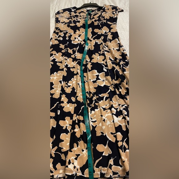 CHAPS A-line Dress with V-neck and Removable Shoulder Pads - Picture 7 of 8